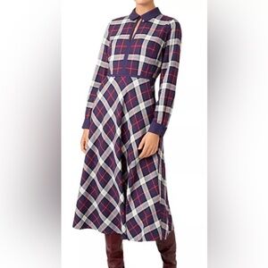 hobbs | Dresses | Hobbs London Kath Long Sleeve Plaid Midi Dress | Poshmark